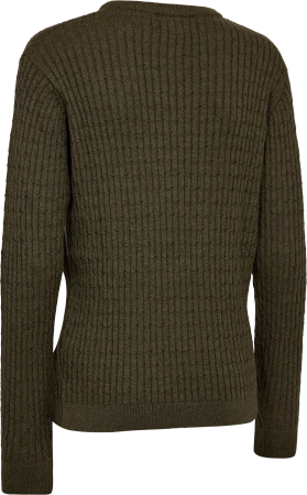 Sweter damski dzianinowy Deerhunter Lady Harrington Cable - cienki, mieszanka 50/50 wełna merino i bawełna