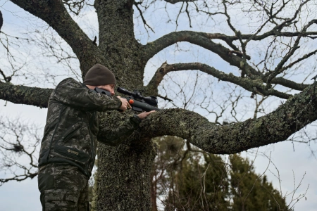 Bluza Härkila Kamko NOCTYX fleece - rozpinana w kamuflażu nocnym