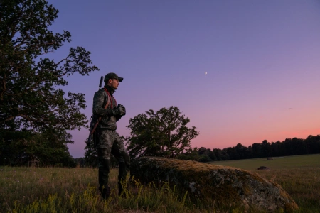 Bluza Härkila NOCTYX fleece - rozpinana w kamuflażu nocnym
