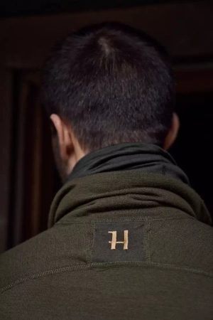 Härkila Base Warm zip neck - podkoszulka z długim rękawem i golfem 60% wełna