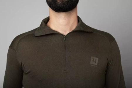 Härkila Base All Season half zip - podkoszulka z długim rękawem i golfem 100% wełna merynosów