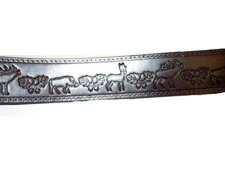 PAS DO SPODNI SKÓRZANY 4 CM Z MOTYWEM