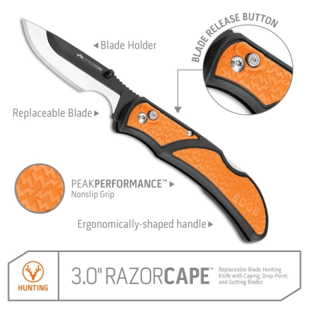 Nóż Outdoor Edge RazorCape 3.0" - z wymiennymi ostrzami