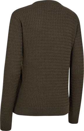 Sweter damski dzianinowy Deerhunter Lady Harrington Cable - cienki, mieszanka 50/50 wełna merino i bawełna