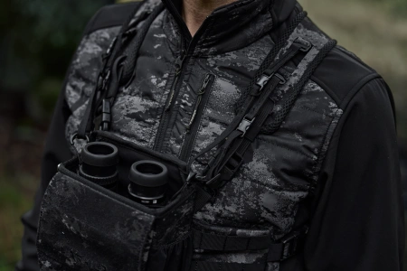 Uprząż na lornetkę Härkila NOCTYX- cicha i bezpieczna: ultracichy pas nośny do lornetki