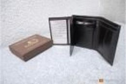 PORTFEL SKÓRZANY BRĄZOWY