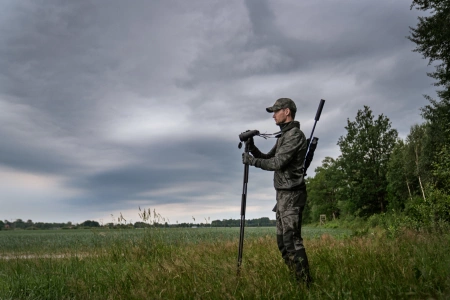 Bluza Härkila NOCTYX fleece - rozpinana w kamuflażu nocnym