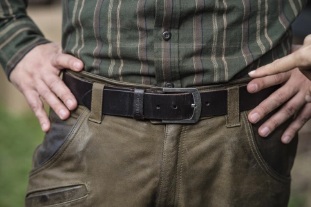 Pasek do spodni Deerhunter Leather Belt 4cm - skórzany