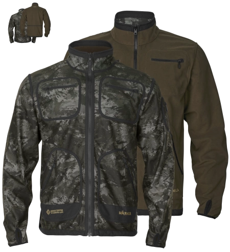 Bluza Härkila Kamko NOCTYX fleece  - rozpinana w kamuflażu nocnym