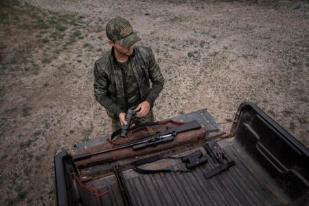 Bluza Härkila NOCTYX fleece - rozpinana w kamuflażu nocnym