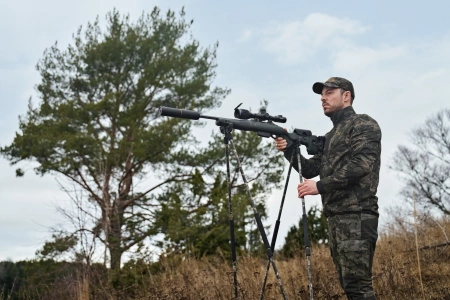 Bluza Härkila NOCTYX fleece - rozpinana w kamuflażu nocnym