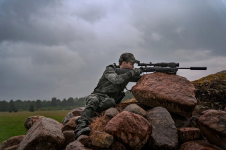 Bluza Härkila NOCTYX fleece - rozpinana w kamuflażu nocnym