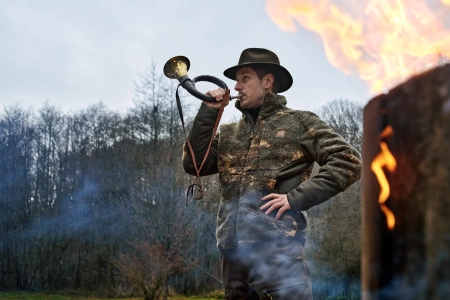 Kurtka Härkila Tyst Camo Fleece - cicha typu highloft