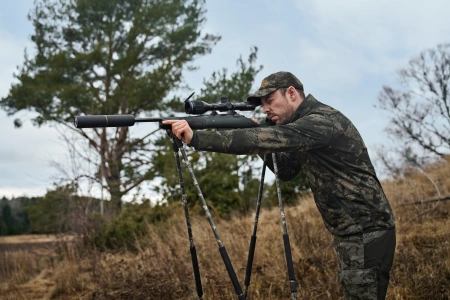 Bluza Härkila NOCTYX fleece - rozpinana w kamuflażu nocnym