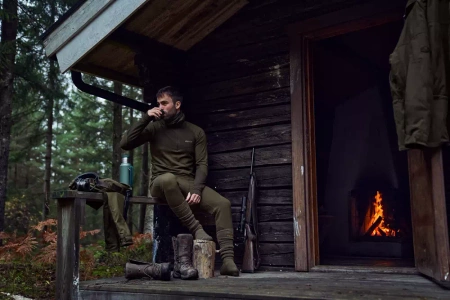 Härkila Base Warm zip neck - podkoszulka z długim rękawem i golfem 60% wełna