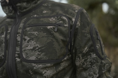 Bluza Härkila Kamko NOCTYX fleece - rozpinana w kamuflażu nocnym