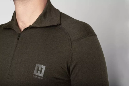 Härkila Base All Season half zip - podkoszulka z długim rękawem i golfem 100% wełna merynosów