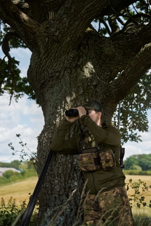 Uprząż na lornetkę Härkila Camo - cicha i bezpieczna: ultracichy pas nośny do lornetki
