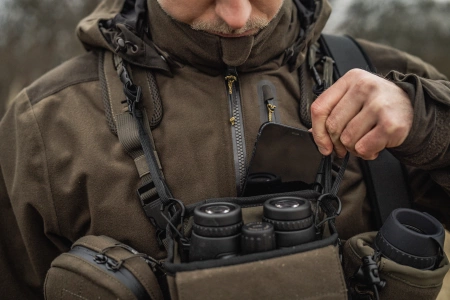 Uprząż na lornetkę Härkila - cicha i bezpieczna: ultracichy pas nośny do lornetki