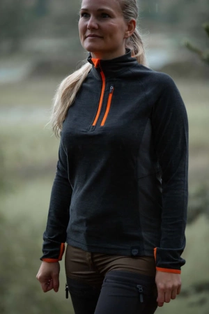 Golf damski Revna Northern Hunting - polarowy zapinany pod szyją