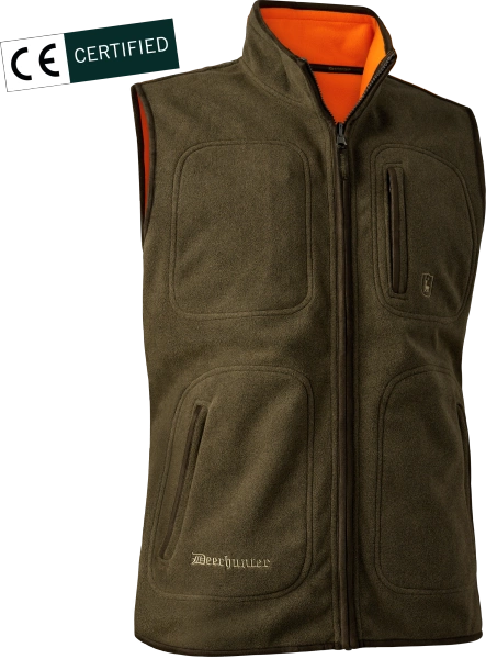 Kamizelka dwustronna Gamekeeper Safety Orange - polarowa z membrną DEERHUNTER® Stormliner®