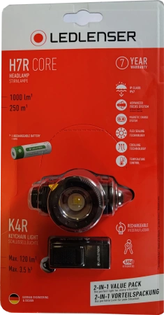 LIMITOWANA EDYCJA! Ledlenser H7R Core + K4R, zestaw latarek akumulatorowych, 1000lm + 120lm