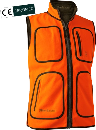 Kamizelka dwustronna Gamekeeper Safety Orange - polarowa z membrną DEERHUNTER® Stormliner®