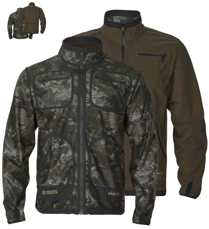 Bluza Härkila Kamko NOCTYX fleece - rozpinana w kamuflażu nocnym