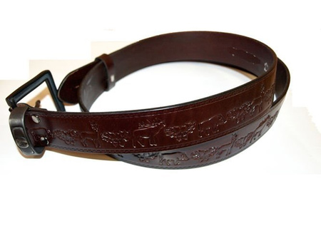 PAS DO SPODNI SKÓRZANY 4 CM Z MOTYWEM